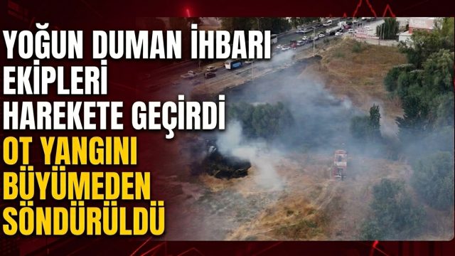 KÜTAHYA’DA OT YANGINI BÜYÜMEDEN KONTROL ALTINA ALINDI