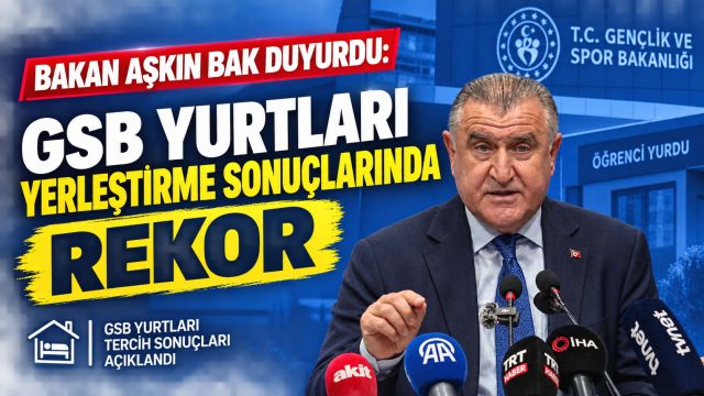 GSB Yurtları yerleştirme sonuçlarında rekor