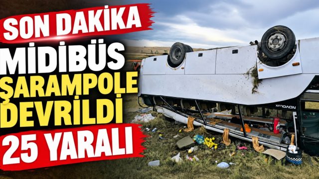 Afyonkarahisar’da midibüs şarampole devrildi: 25 yaralı