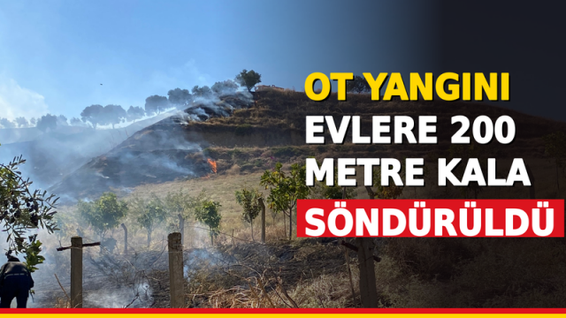 Ot yangını evlere 200 metre kala söndürüldü